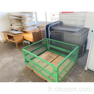 Boîte de fer pliante de cage de stockage mobile